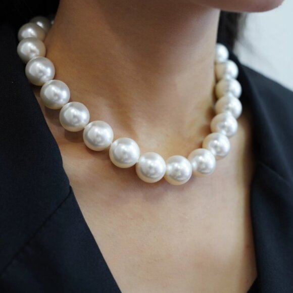 ✨ EXQUISITE BEAUTY! Super Large Australian White Pearl Choker - Picture 5 of 10